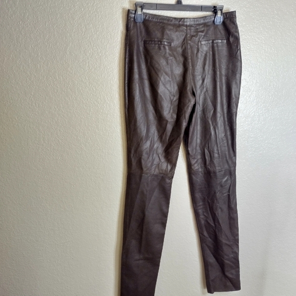GENNY butterysoft Italian Leather Straight Leg Pants Runway '93 Sz 8 - Picture 8 of 14